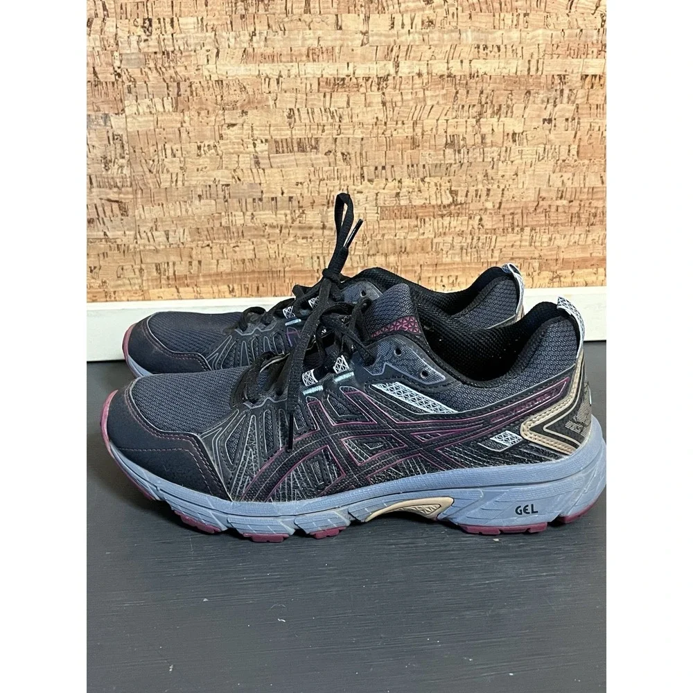 Asics Gel Venture 7 Women 10 Trail Running Shoes Graphite‎  Grey/Dried Berry
